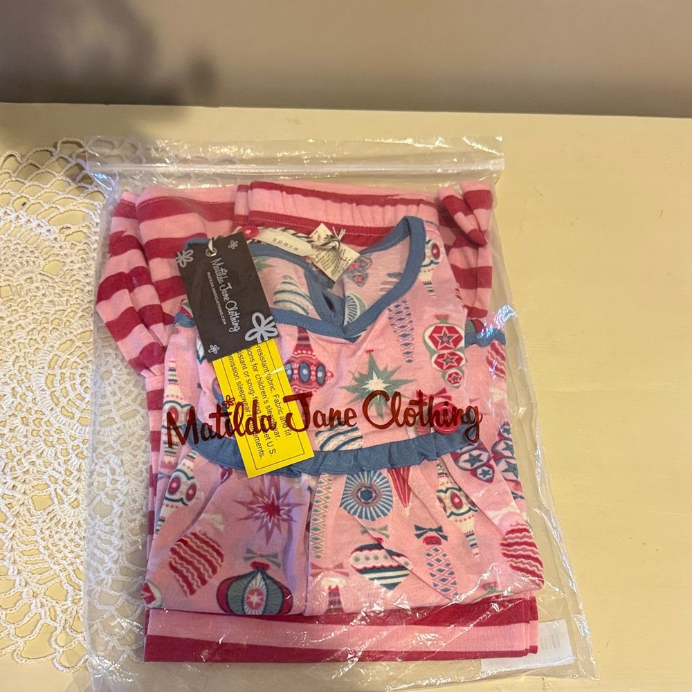 Matilda Jane Pink Holiday Ruffle Pajamas